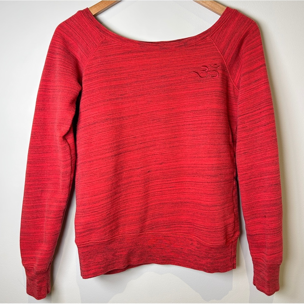 Sivana Y2K heathered textured triblend marble red sweatshirt crew neck sweater S